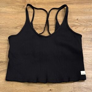 Vuori Black Ribbed Tank Top